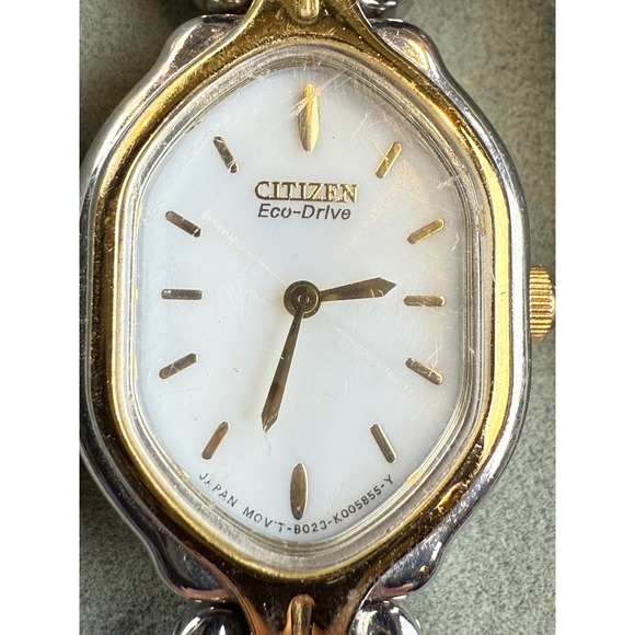 Citizen Eco-Drive Womens Two Tone Watch B023-K005855 Horseshoe Link Bracelet - Picture 4 of 6